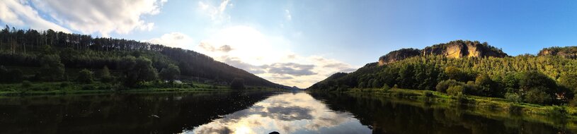 Panorama der Elbe in der Sächsischen Schweiz