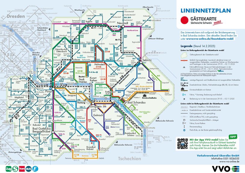 Liniennetzplan Gästekarte mobil