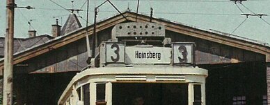 Alte Straßenbahnzielanzeige Hainsberg