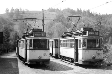 historische Straßenbahn Freital 1974